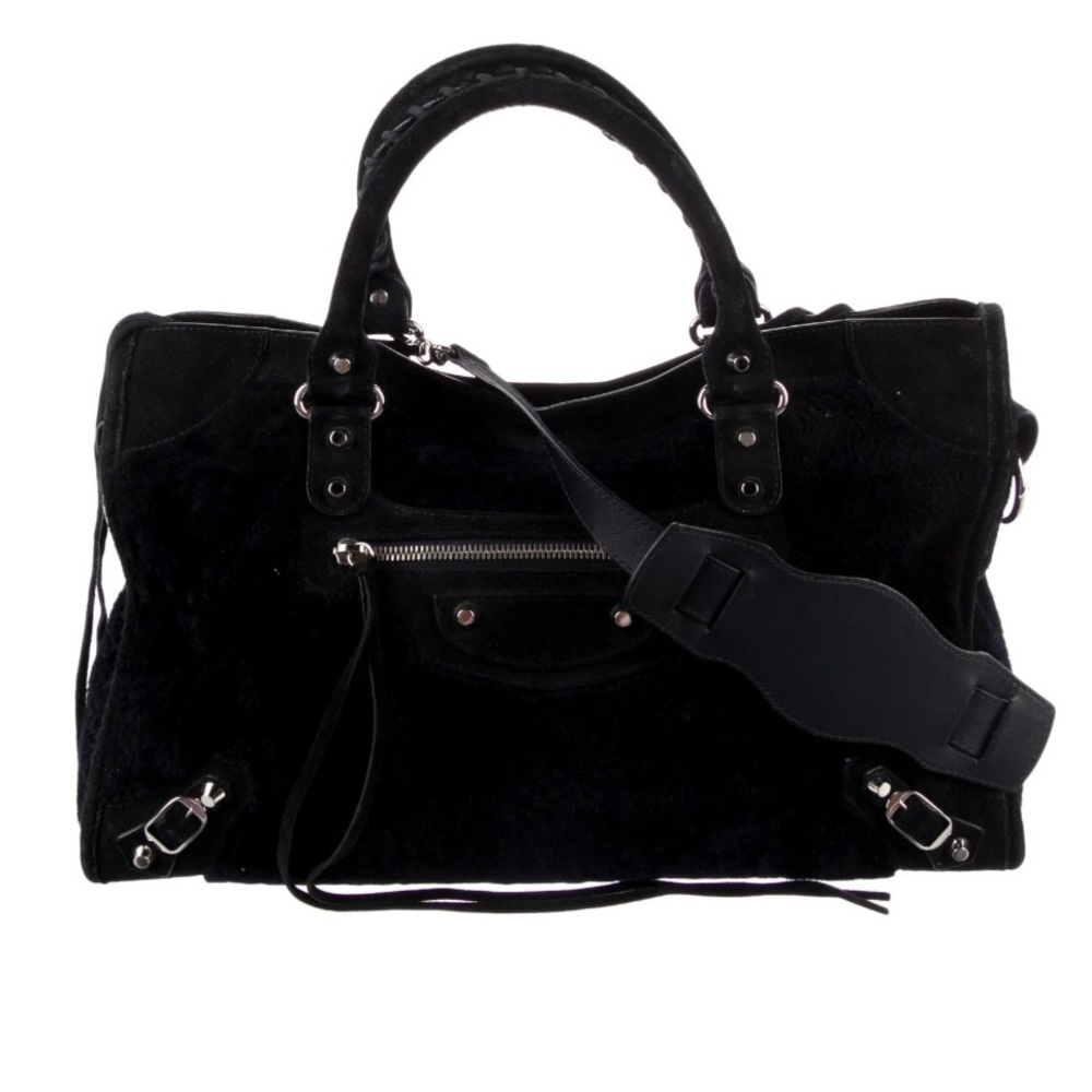 ‼️SOLD‼️ BALENCIAGA Black Shearling Classic City Bag